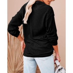 Yxaliorium Women's Long Sleeve Henley Neck T-Shirt - 100% Cotton, Ultra-Soft & Breathable for Fall Winter Casual Wear