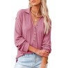 Yxaliorium Women's Long Sleeve Henley Neck T-Shirt - 100% Cotton, Ultra-Soft & Breathable for Fall Winter Casual Wear