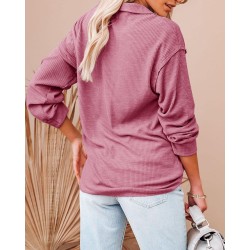 Yxaliorium Women's Long Sleeve Henley Neck T-Shirt - 100% Cotton, Ultra-Soft & Breathable for Fall Winter Casual Wear