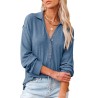 Yxaliorium Women's Long Sleeve Henley Neck T-Shirt - 100% Cotton, Ultra-Soft & Breathable for Fall Winter Casual Wear