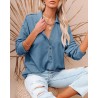 Yxaliorium Women's Long Sleeve Henley Neck T-Shirt - 100% Cotton, Ultra-Soft & Breathable for Fall Winter Casual Wear