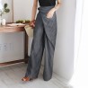 Yxaliorium Women's Fall Striped Trousers - Trendy Elastic Drawstring Waist Casual Lounge Pants