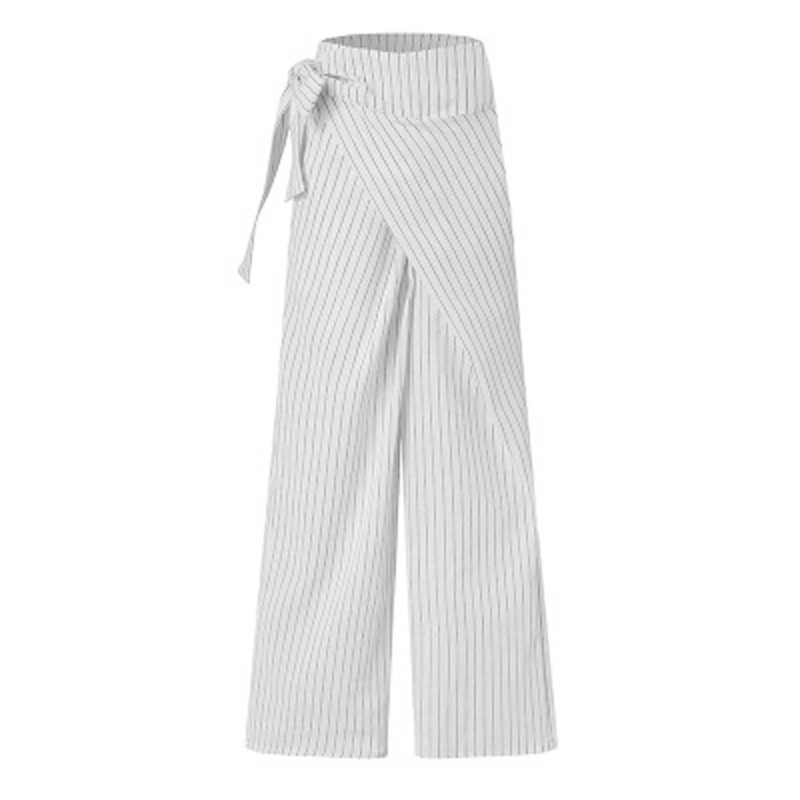 Yxaliorium Women's Fall Striped Trousers - Trendy Elastic Drawstring Waist Casual Lounge Pants