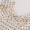 Yxaliorium Womens Retro Polka Dot Dress - Sweet V-Neck Puff Sleeve & Flounce Hem Vacation Dress