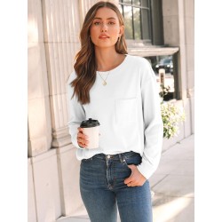 Yxaliorium Women's Casual Long-Sleeve T-Shirt - 100% Cotton, Soft & Breathable Everyday Tee
