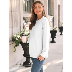 Yxaliorium Women's Casual Long-Sleeve T-Shirt - 100% Cotton, Soft & Breathable Everyday Tee
