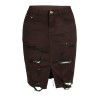 Yxaliorium Women Causal Knee Length Ripped Cotton Skirts A Line Dress
