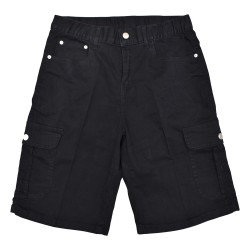 Yxaliorium Women Stretchy High Waisted Hiking Cargo Shorts Baggy with Pockets Lose Fit Knee Length Cotton