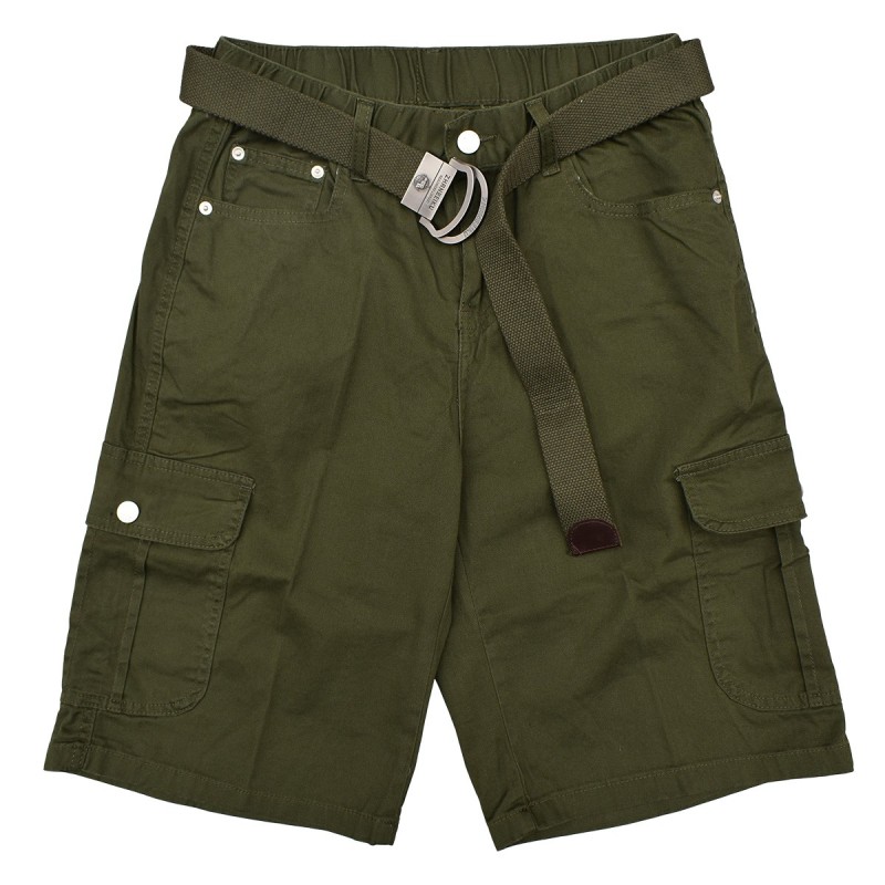 Yxaliorium Women Stretchy High Waisted Hiking Cargo Shorts Baggy with Pockets Lose Fit Knee Length Cotton