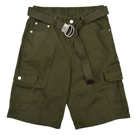 Yxaliorium Women Stretchy High Waisted Hiking Cargo Shorts Baggy with Pockets Lose Fit Knee Length Cotton
