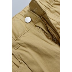 Yxaliorium Women Stretchy High Waisted Hiking Cargo Shorts Baggy with Pockets Lose Fit Knee Length Cotton