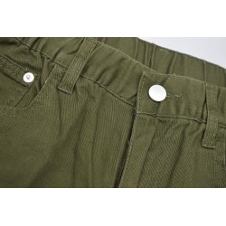 Yxaliorium Women Stretchy High Waisted Hiking Cargo Shorts Baggy with Pockets Lose Fit Knee Length Cotton