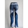 Yxaliorium Women Straight Leg High Waist Patch Jeans Pants Stretchy Y2K Boyfriend