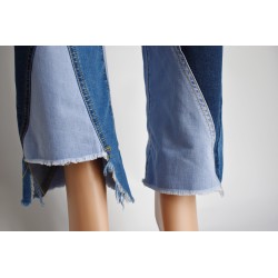 Yxaliorium Women Straight Leg High Waist Patch Jeans Pants Stretchy Y2K Boyfriend