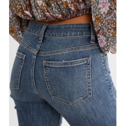 Yxaliorium Women High Waisted Jeans Ripped Stretchy Pants Blue