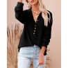 Yxaliorium Women's Long Sleeve Henley Neck T-Shirt - 100% Cotton, Ultra-Soft & Breathable for Fall Winter Casual Wear